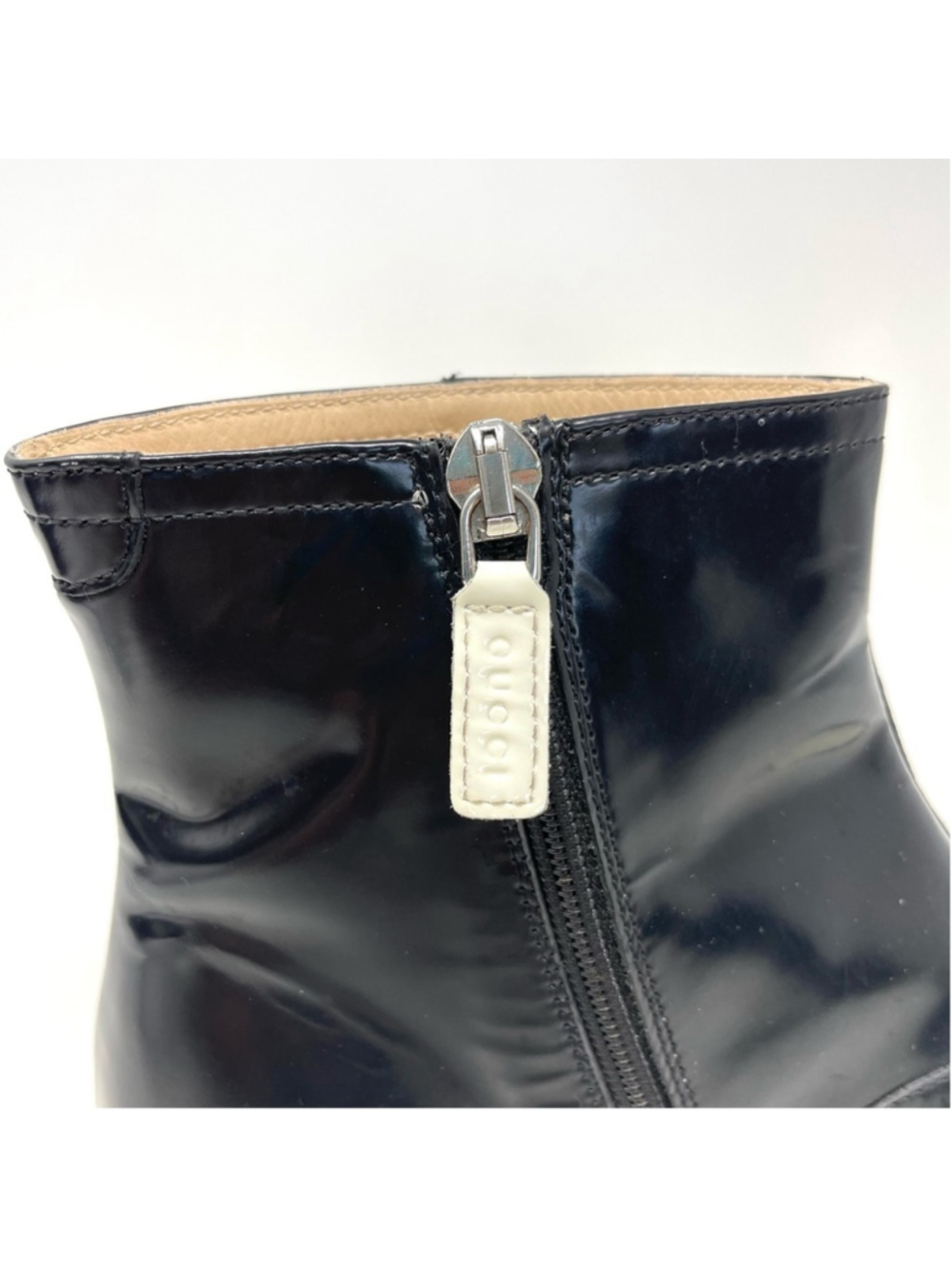 Gucci Kids Black Leather White Heart Patch Ankle Boots Size 31 - Picture 10 of 16